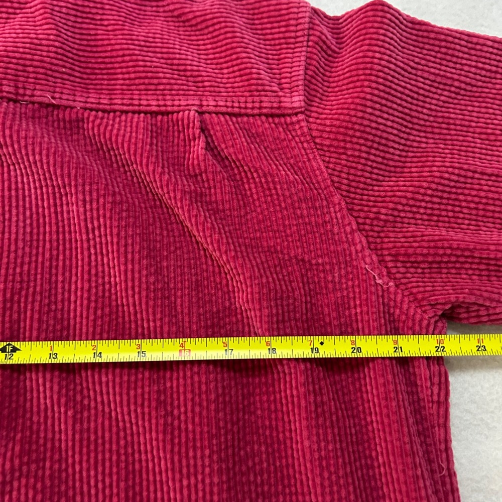 LL Bean Womens Corduroy Button Down Shirt Raspberry Pink Cotton Regular M - Picture 9 of 9
